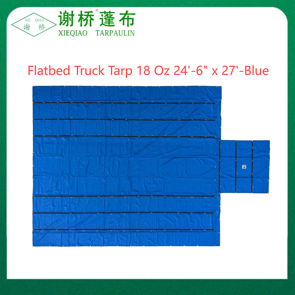 18oz Flachbett-LKW-TARP 24 "-6" "x27" (8 "Drop) -Blue
