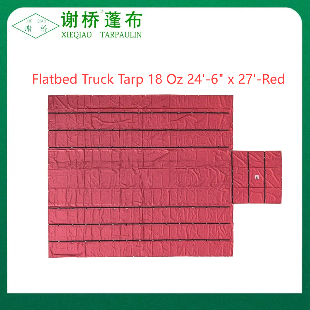 18 Unzen Flachbett-LKW-TARP 24 "-6" "x27" (8 "Drop) -red